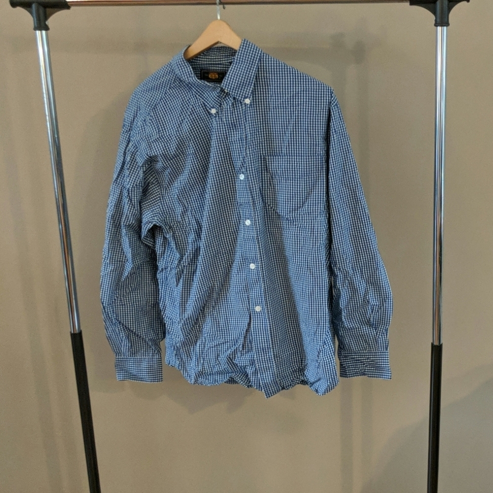 Route 66 plaid button-up collared shirt